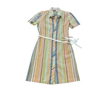 Trina Turk Stripe Midi Shirt Dress Women's Size 10